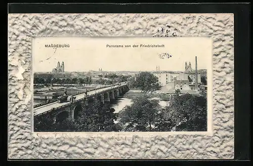 Präge-AK Magdeburg, Panorama vor der Friedrichstadt