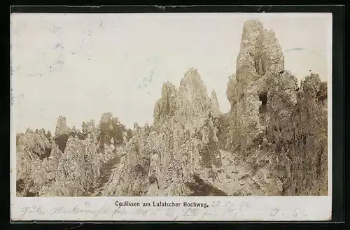 Foto-AK Fritz Gratl: Coulissen am Lafatscher Hochweg