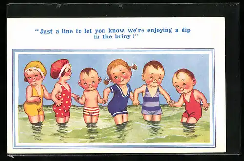 Künstler-AK Donald McGill unsign.: Just a line to...