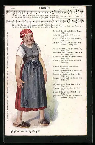 Lied-AK Hilmar Mückenberger: `s Bärbele