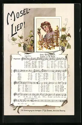 AK Liedtext vom Mosel-Lied