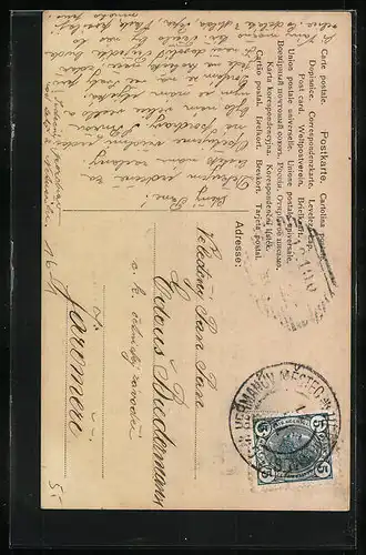 AK Schöne Frau auf einer Blumenwiese und Kinder