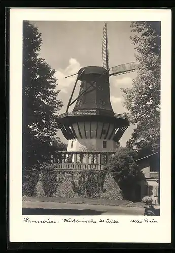 Foto-AK Max Baur: Potsdam, Sanssouci, Historische Mühle
