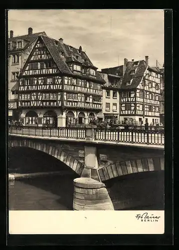 Foto-AK Friedrich Franz Bauer: Strassburg, Fachwerkhaus an der Weissturmstrasse