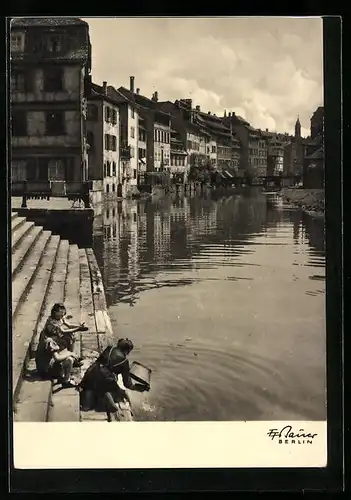 Foto-AK Friedrich Franz Bauer: Strassburg, Am Wasserzoll