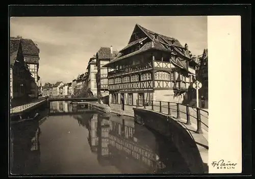 Foto-AK Friedrich Franz Bauer: Strassburg, Im Pflanzbad