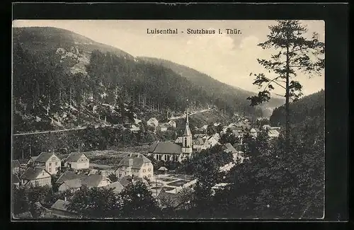 AK Stutzhaus i. Th., Ortspartie mit Kirche, Luisenthal