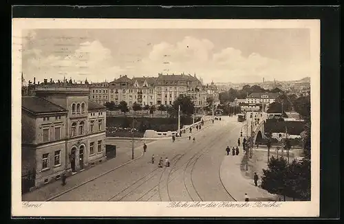 AK Gera, Blick über die Heinrichs-Brücke