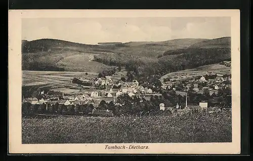 AK Tambach-Dietharz, Ortsansicht vom Berg