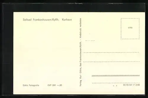 AK Frankenhausen /Kyffh., Teilansicht vom Kurhaus