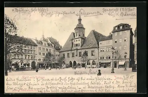 AK Jena, Markt mit Rathaus