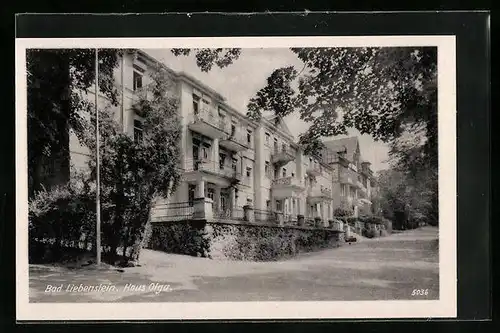 AK Bad Liebenstein, Strassenpartie am Haus Olga