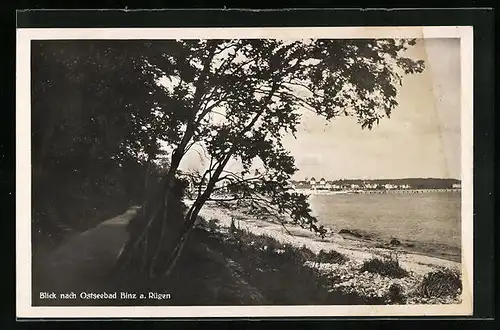 AK Binz auf Rügen, Fernblick auf das Ostseebad