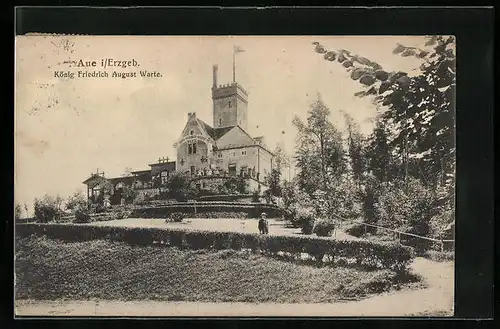 AK Aue i. Erzgeb., Gasthaus bei der König Friedrich August Warte