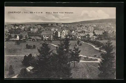 AK Oberhof i. Th., Ortsansicht vom Grand Hotel Wünscher aus