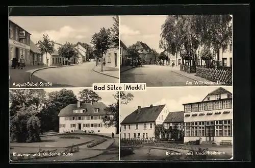 AK Bad Sülze /Meckl., August-Bebel-Strasse, Rheuma- u. Kinderheilstätte
