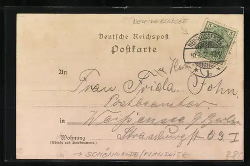 Lithographie Schönwalde /Wandlitz, Restaurant v. Louis Liebenhagen, Dorfstrasse, Kirche