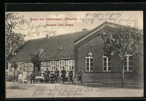 AK Falkenhagen /Prignitz, Gasthof Carl Reeps