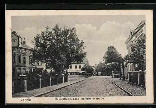 AK Lehnin, Hauptstrasse Ecke Markgrafenstrasse