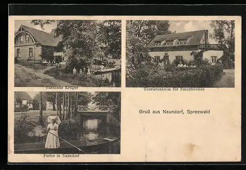 AK Naundorf /Spreewald, Gasthaus Krüger, Touristenheim f. Naturfreunde