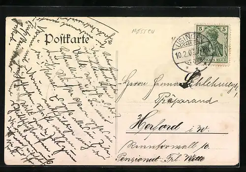 AK Usingen i. Taunus, Königl. Lehrer-Seminar mit Denkmal