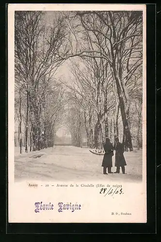 AK Arras, Avenue de la Ciradelle, Effet de neige