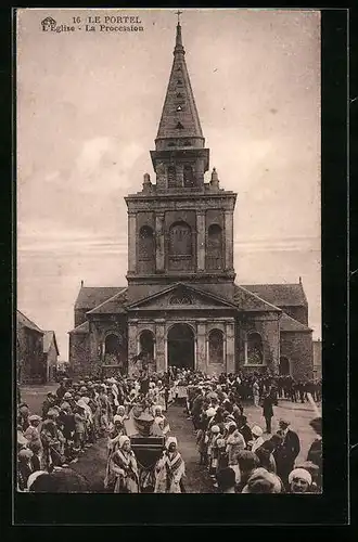 AK Le Portel, L`Eglise, La Procession