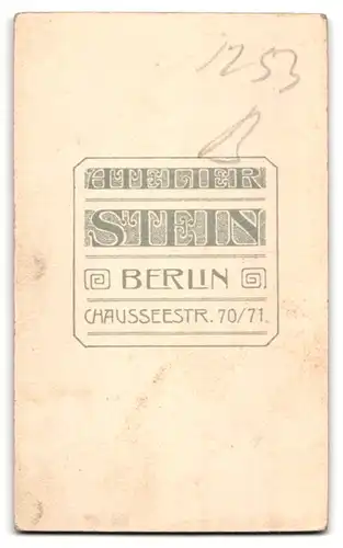 Fotografie Wilhelm Stein, Berlin, Chausseestr. 70-71, Junge Dame im Kleid mit einem Heft