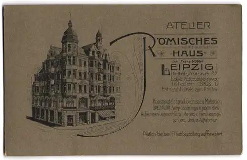 Fotografie Römisches Haus, Leipzig, Härtelstr. 27, Ansicht Leipzig, Blick auf das Haus des Fotografischen Ateliers