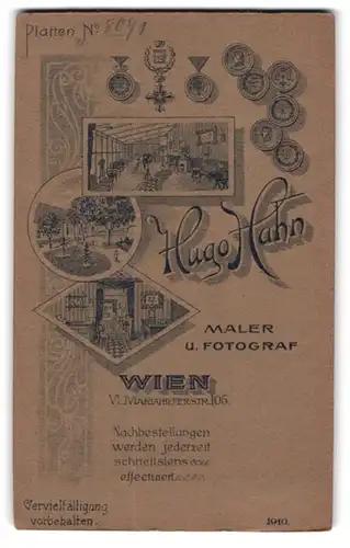 Fotografie Hugo Hahn, Wien, Mariahilferstr. 105, Ansicht Wien, Blick in das Atelier des Fotografen