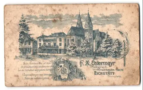 Fotografie F. X. Ostermayr, Eichstätt, Ansicht Eichstätt, Ateliersgebäude am Domplatz neben der Kirche