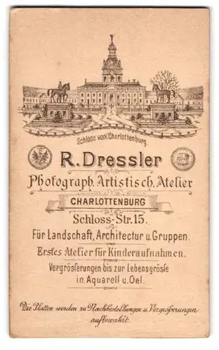 Fotografie R. Dressler, Berlin, Schlossstr. 15, Ansicht Berlin, Blick auf das Schloss Charlottenburg