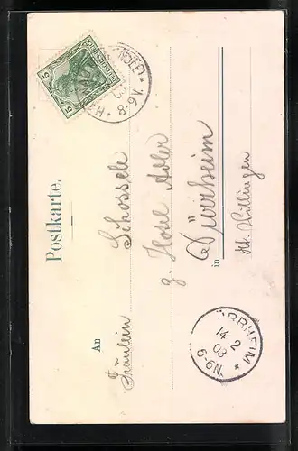 AK Mädchen mit grossem Fächer