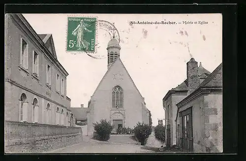 AK St-Antoine-du-Rocher, Mairie et Eglise