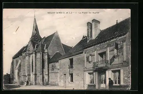 AK Neuvy-le-Roi, La Place de l`Eglise