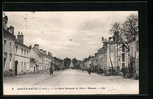 AK Sainte-Maure, La Route Nationale de Paris á Bayonne