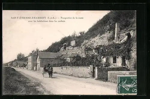 AK Saint-Étienne-de-Chigny, Perspective de la Route