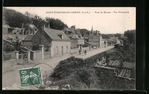 AK Saint-Étienne-de-Chigny, Pont de brenne, Vue d`ensemble