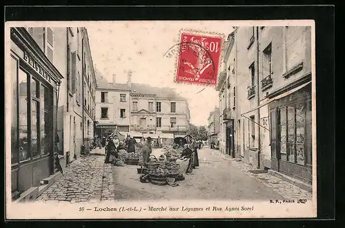 AK Loches, Marché aux Légumes et Rue Agnès Sorel