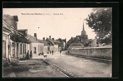 AK Marcilly-sur-Maulne, Grand Rue