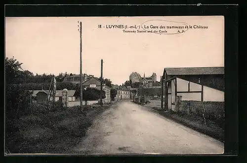 AK Luynes, La Gare des tramways et le Château