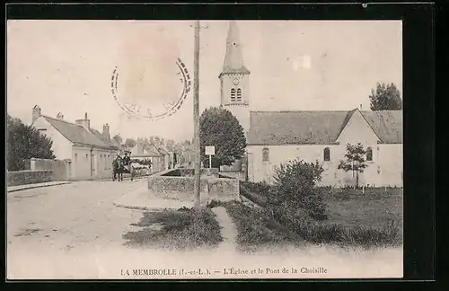 AK La Membrolle, L`Église et le Pont de la Choisille