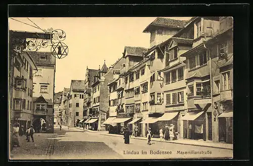 AK Lindau im Bodensee, Blick in die Maxemilianstrasse