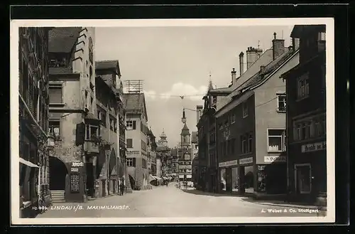 AK Lindau /Bodensee, Maximilianstrasse mit Häusern