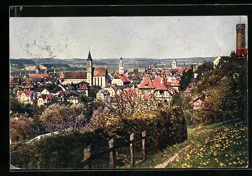 AK Ravensburg, Seitlicher Bergblick zum Ort