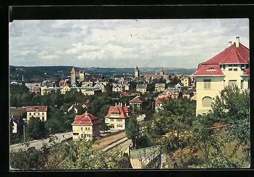 AK Ravensburg, Ortsansicht mit Kirchen