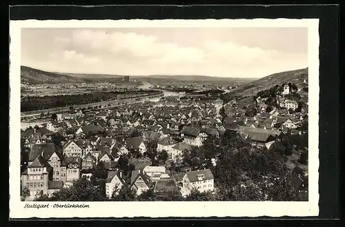 AK Stuttgart-Obertürkheim, Fliegeraufnahme von Ort und Neckar