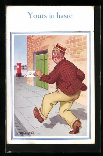 Künstler-AK Donald McGill: Yours in haste