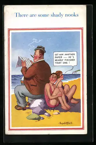 Künstler-AK Donald McGill: There are some shady nooks