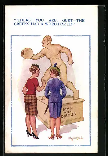 Künstler-AK Donald McGill: There you are, Gert...